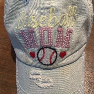 Kbethos Vintage distressed denim embroidered baseball mom baseball hat cap